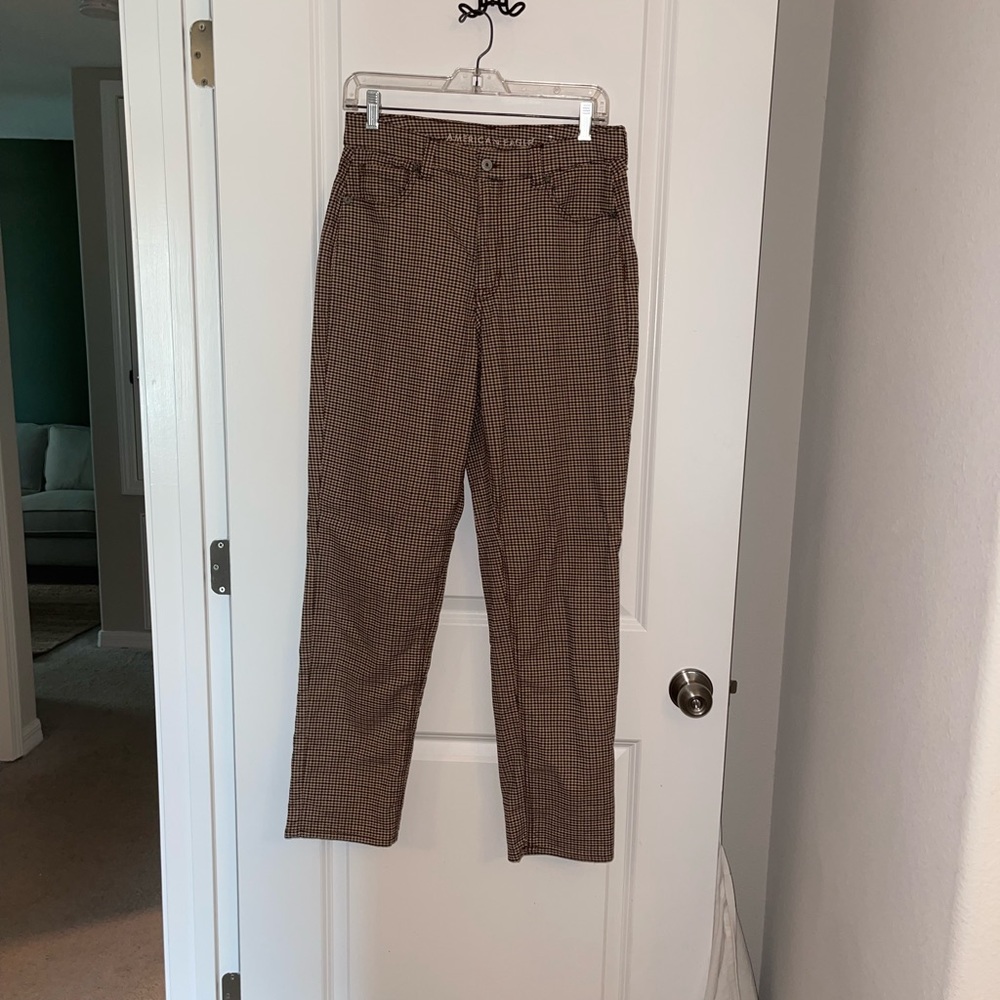 american eagle houndstooth mom pants size 8
